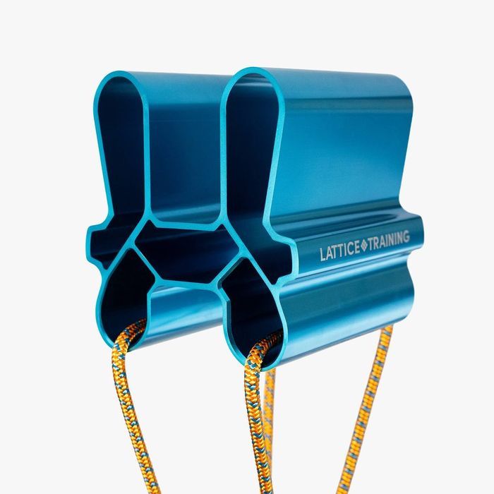 Lattice Quad Block in blue anodised aluminium, four different pinch widths in one machined block