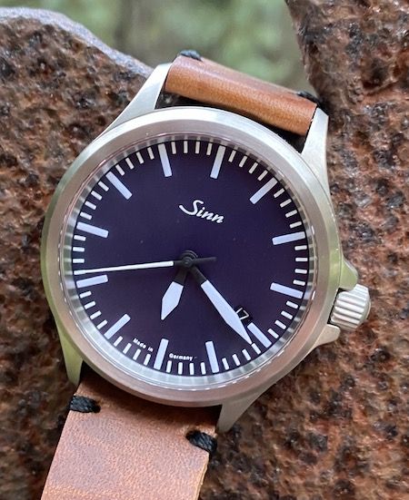 Sinn 856 I B in shade, dial reading near-black