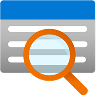 The ZoomIt app icon: an orange magnifying glass over a grey window with a blue title bar