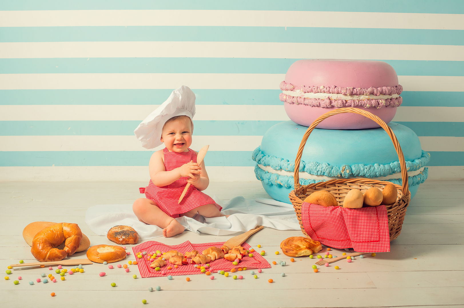 Beautiful baby sitter portrait