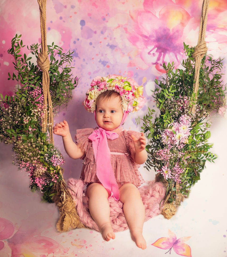 Adorable baby during sitter photography session