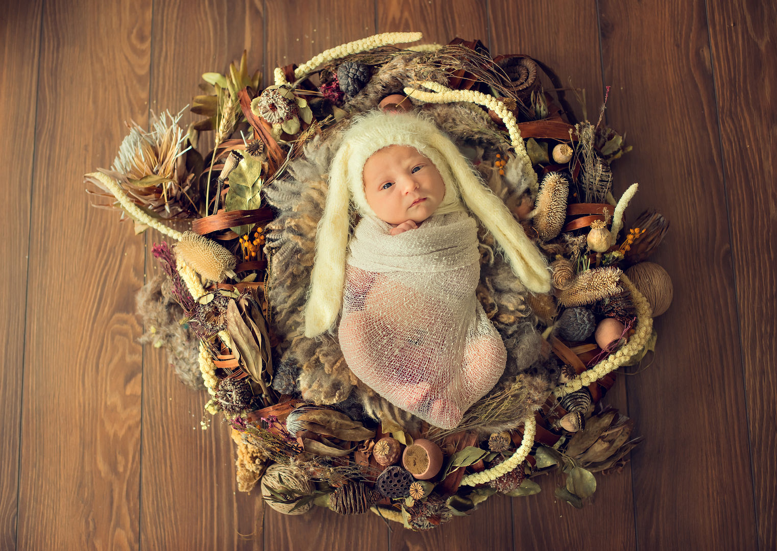 Sleeping newborn baby portrait - dreamy newborn photography