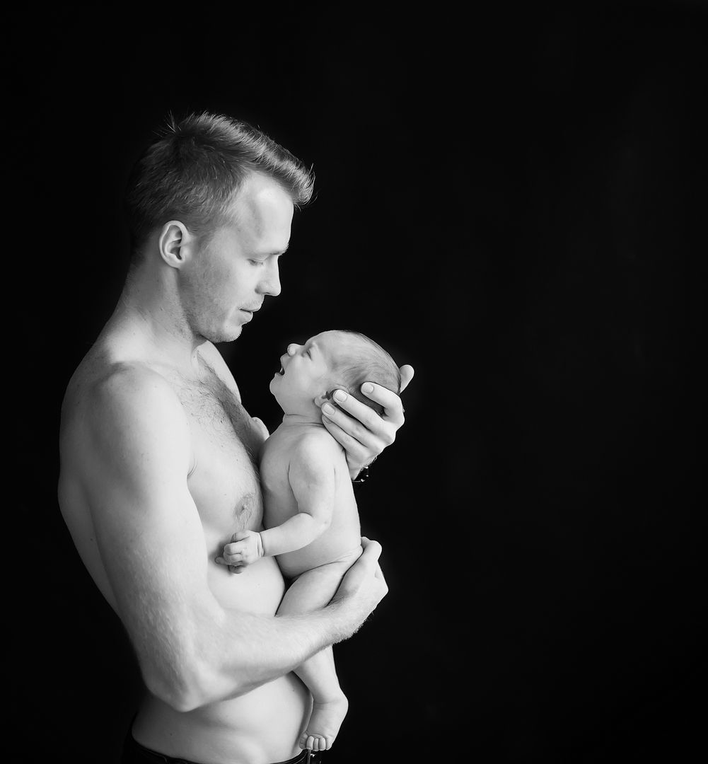 Black and white newborn portrait - artistic baby photography Los Angeles