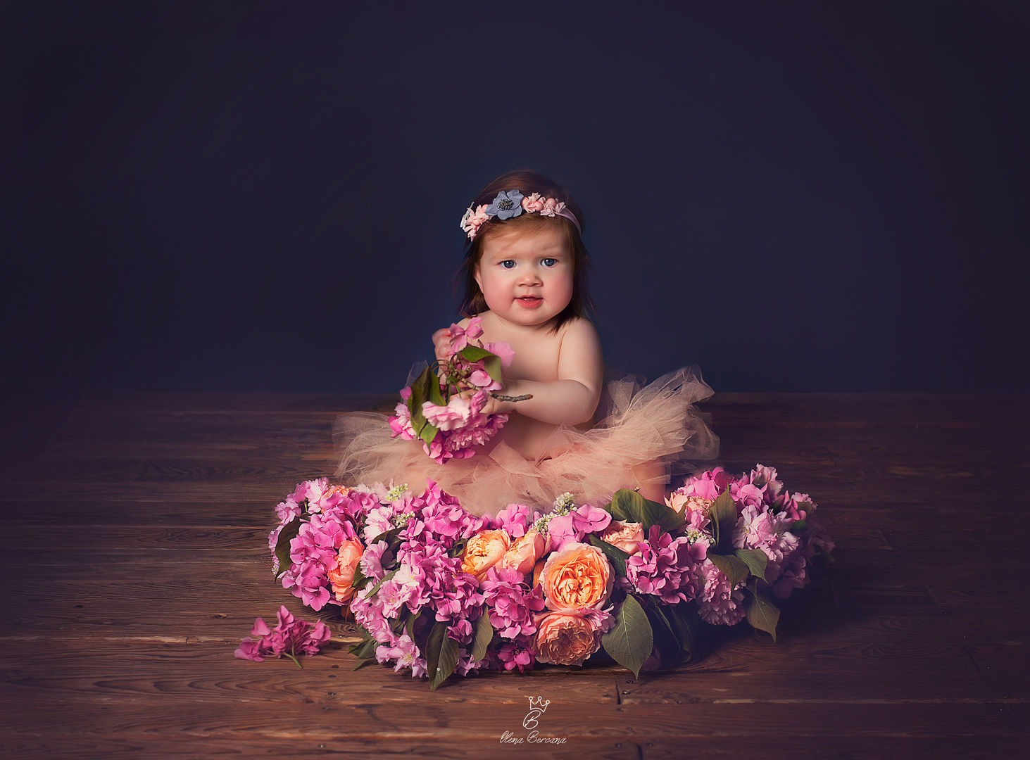 Newborn baby in dreamy composition - artistic photography