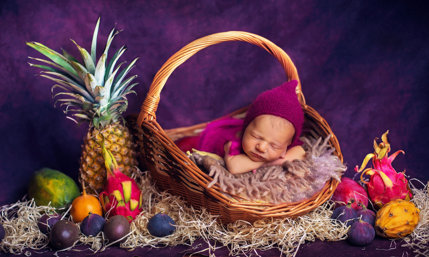 Classic newborn baby portrait - styled baby photography