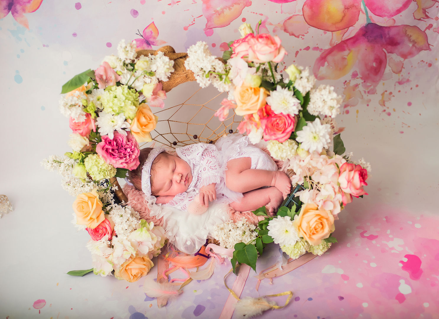 Newborn in dreamy composition - fine art photography Los Angeles
