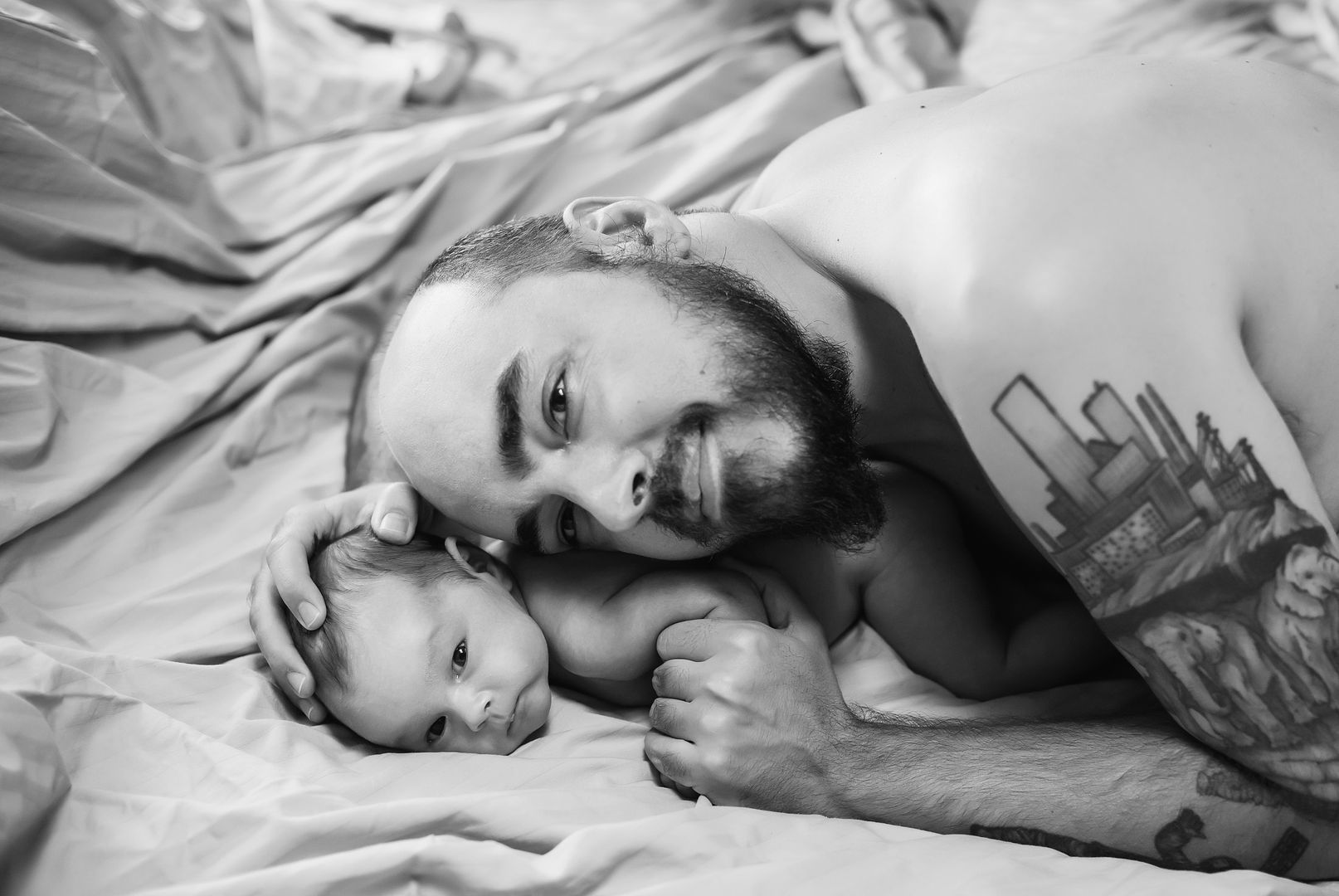 Black and white newborn portrait - fine art photography Los Angeles