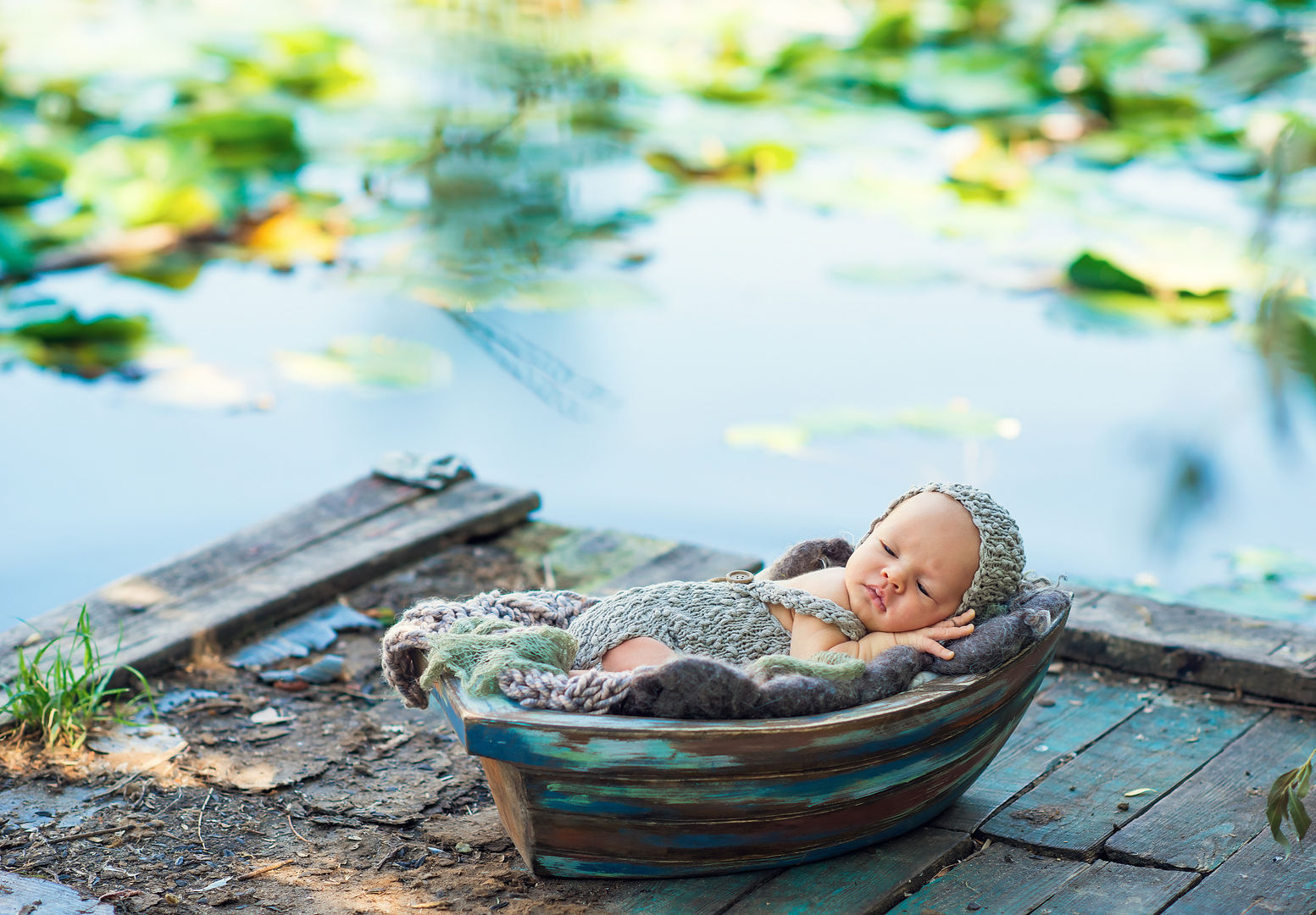 Newborn with floral accents - artistic baby photography Los Angeles