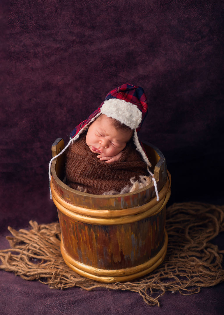 Sleeping newborn baby - artistic newborn portrait Los Angeles