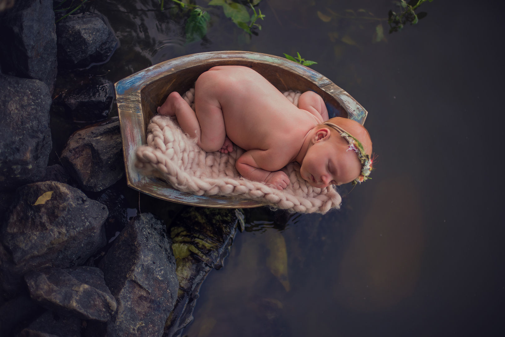 Styled newborn baby portrait - fine art photography Los Angeles