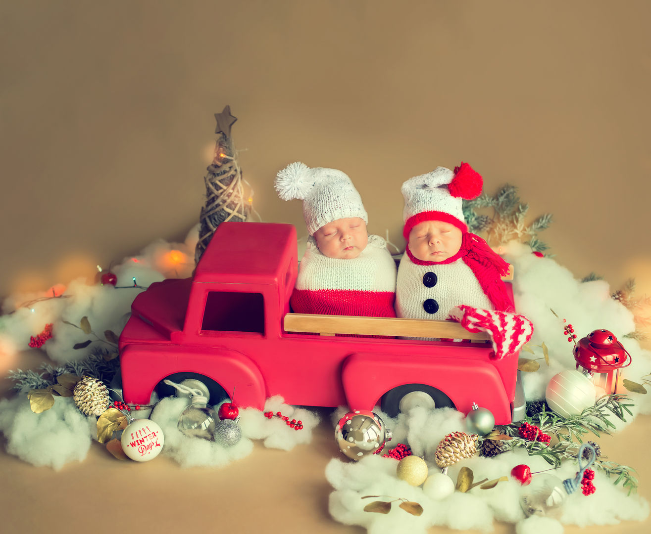 Sleeping newborn baby portrait - artistic newborn photography