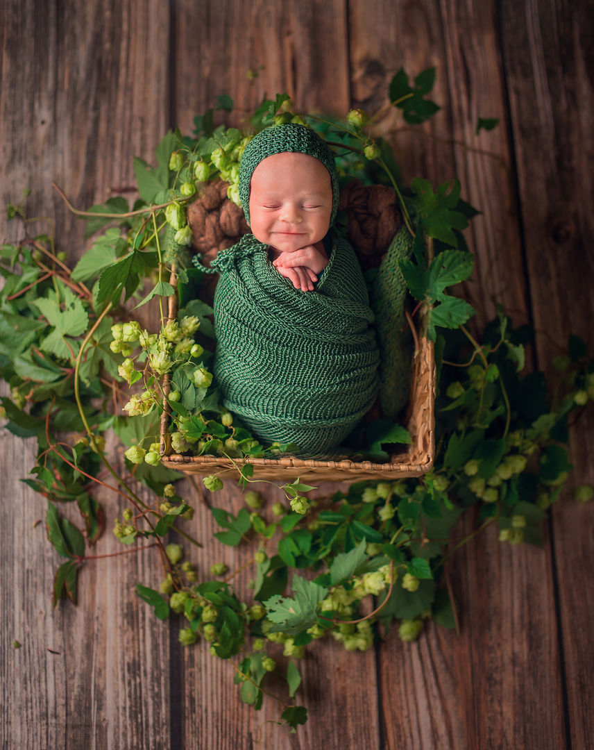 Classic newborn baby portrait - styled newborn photography