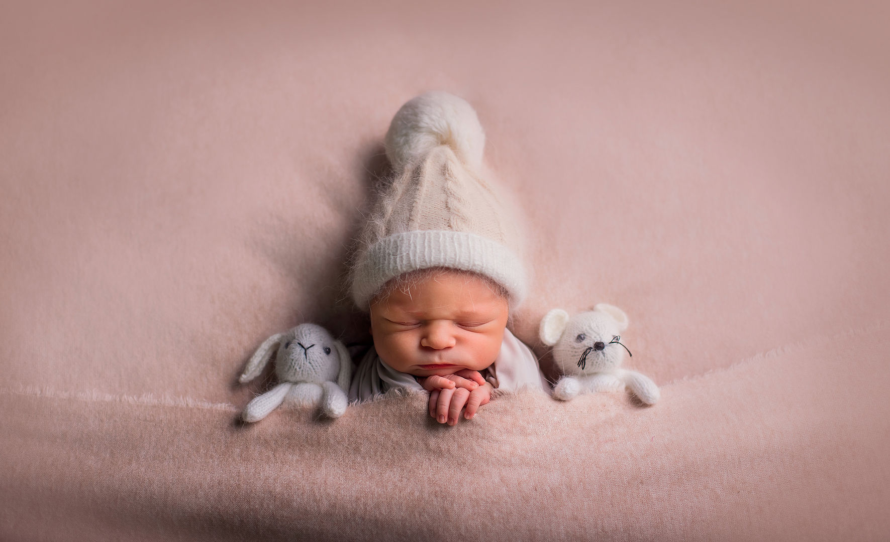 Peaceful newborn sleeping - artistic baby portrait Los Angeles