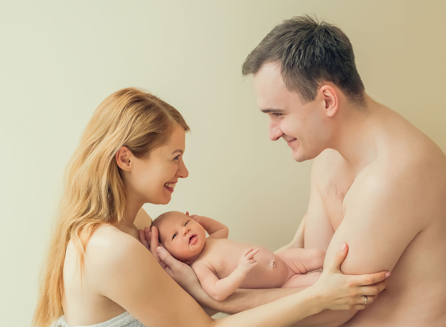 Natural newborn lifestyle portrait with authentic emotion