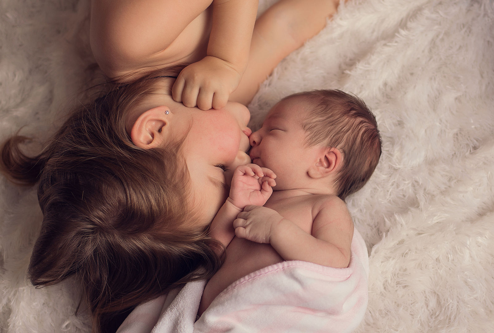 Peaceful newborn lifestyle moment with family