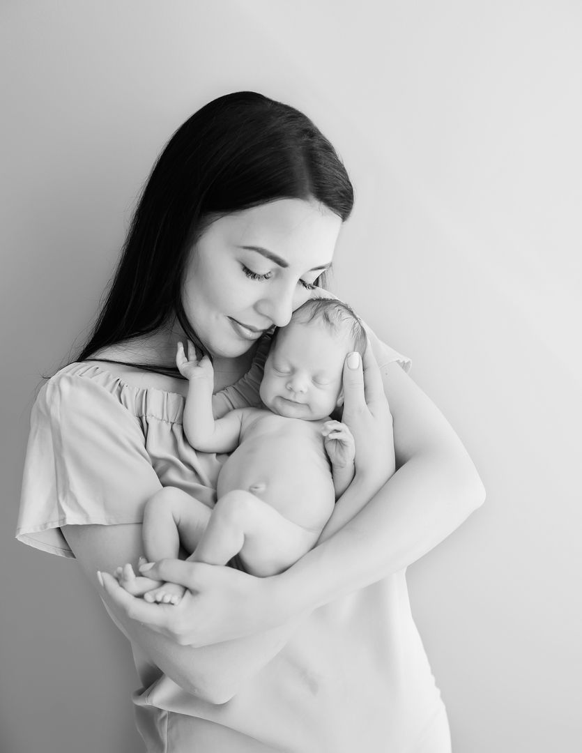 Beautiful newborn lifestyle family portrait