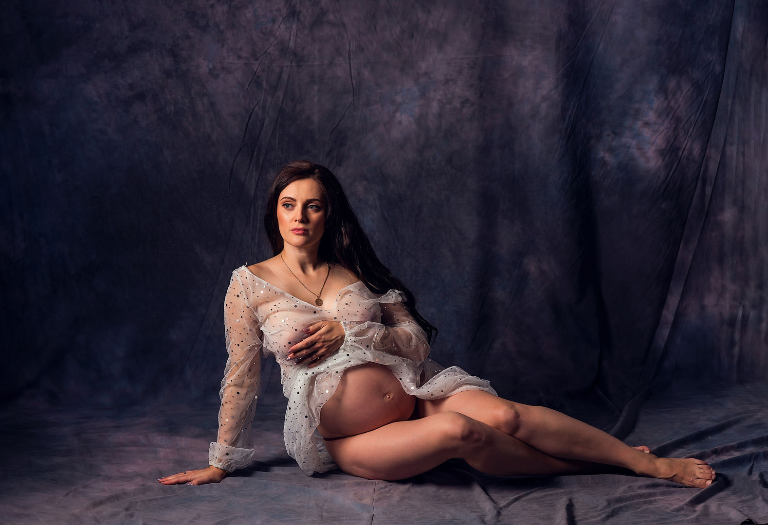 Elegant maternity portrait with classic styling