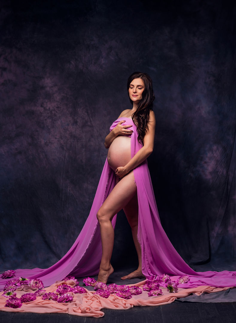 Graceful maternity portrait celebrating motherhood
