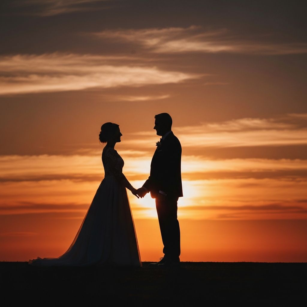 Wedding photography - bride and groom outdoor portrait