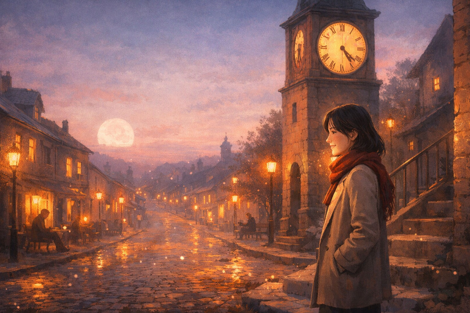 The Town That Slept When She Smiled magical realism love story illustration