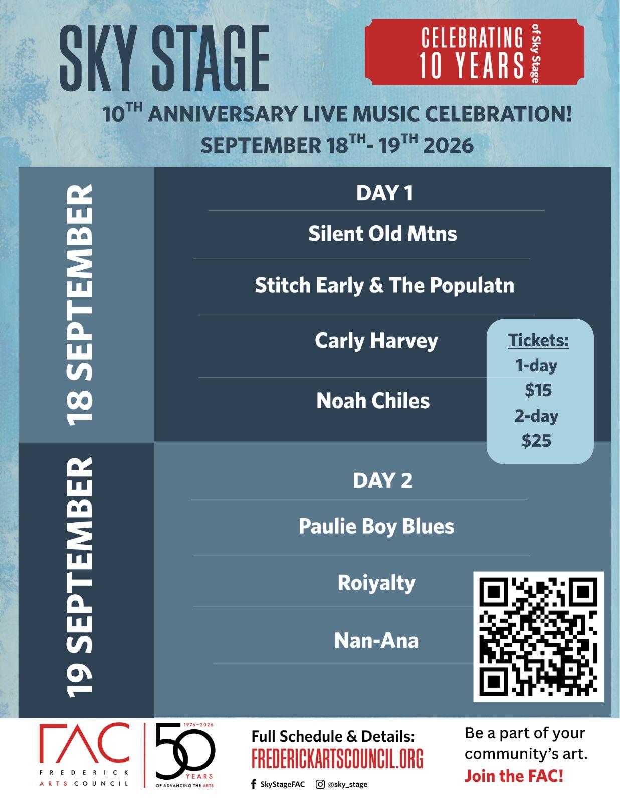 FAC’s Sky Stage 10th Anniversary Live Music Celebration!