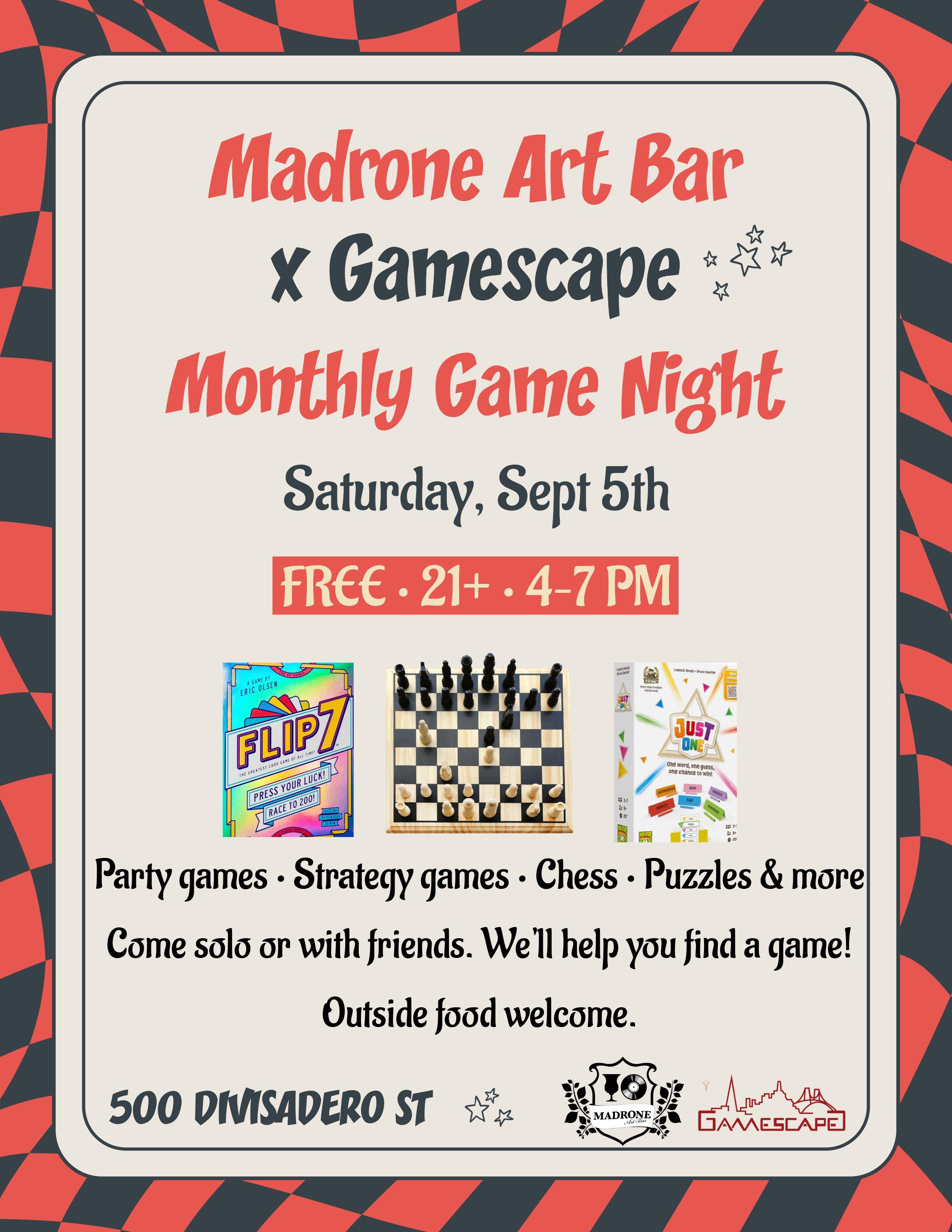 Madrone x Gamescape: Game Night