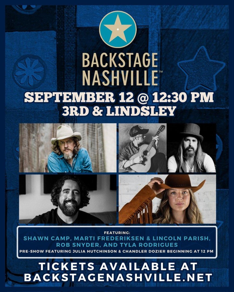 BACKSTAGE NASHVILLE! DAYTIME HIT SONGWRITERS SHOW featuring Shawn Camp , Marti Frederiksen , Lincoln Parish , Rob Snyder