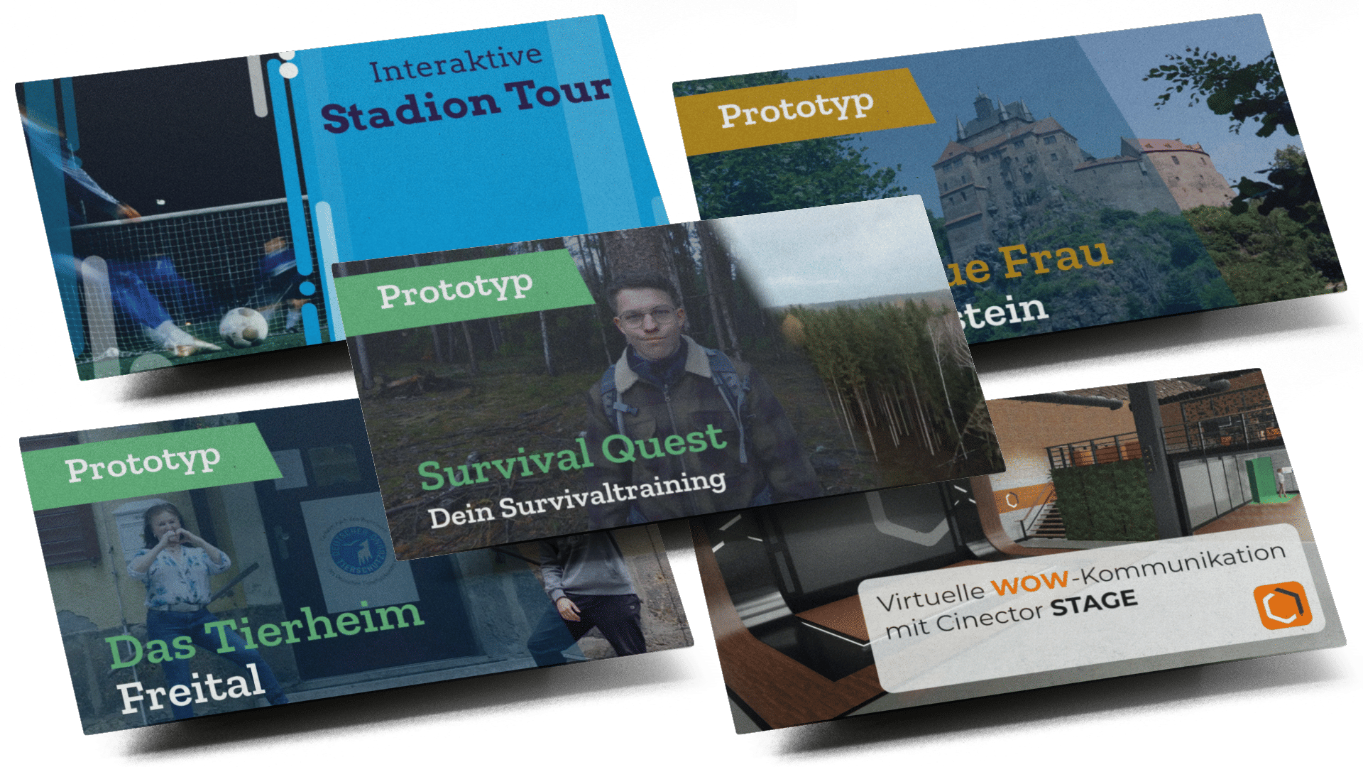 Verschiedene Prototypen von interaktiven Videos