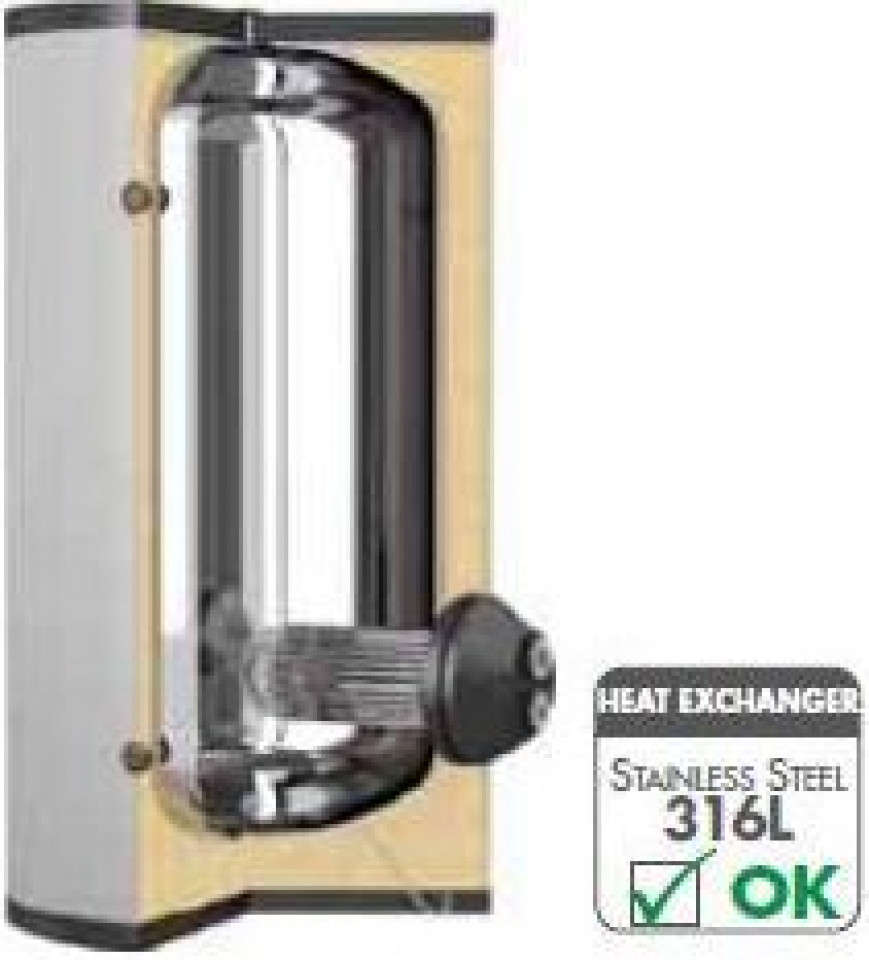 Boiler abur inox cordivari extra 1 vapore - 1 serpentina - 1000 l