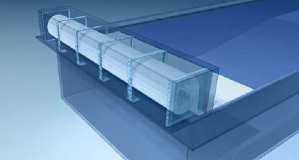 Prelata automata piscina - sistem rulare aparent acoperit aa 300 1000