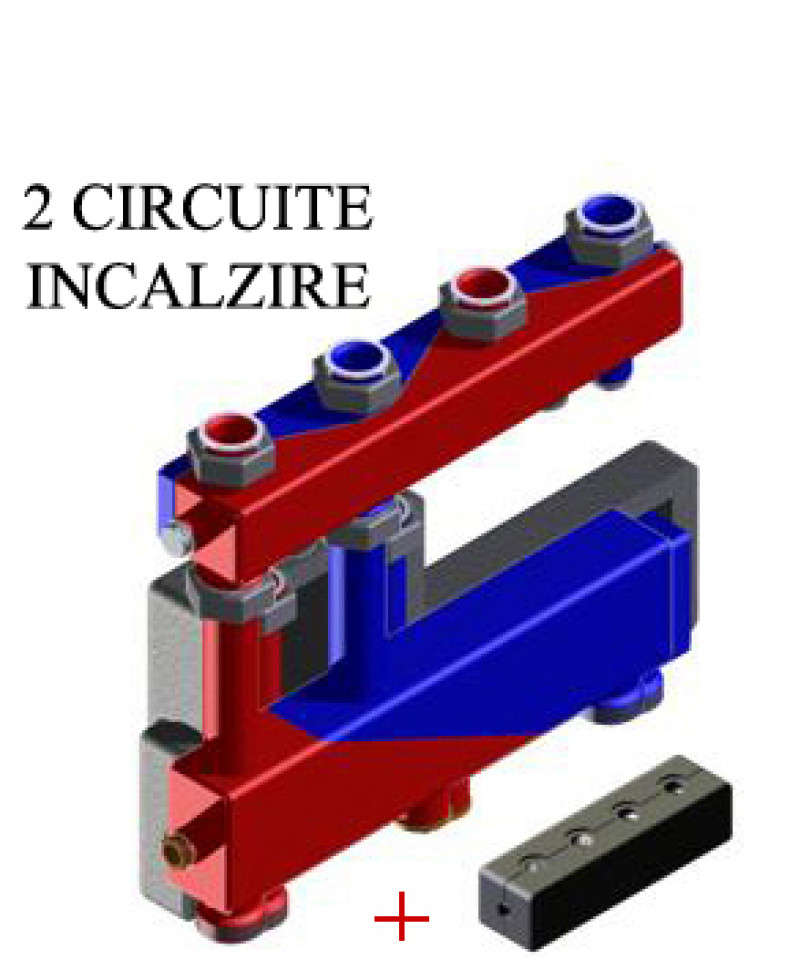 Pachet distribuitoare 80/60 si butelie egalizare 100/60 - 2 circuite de incalzire