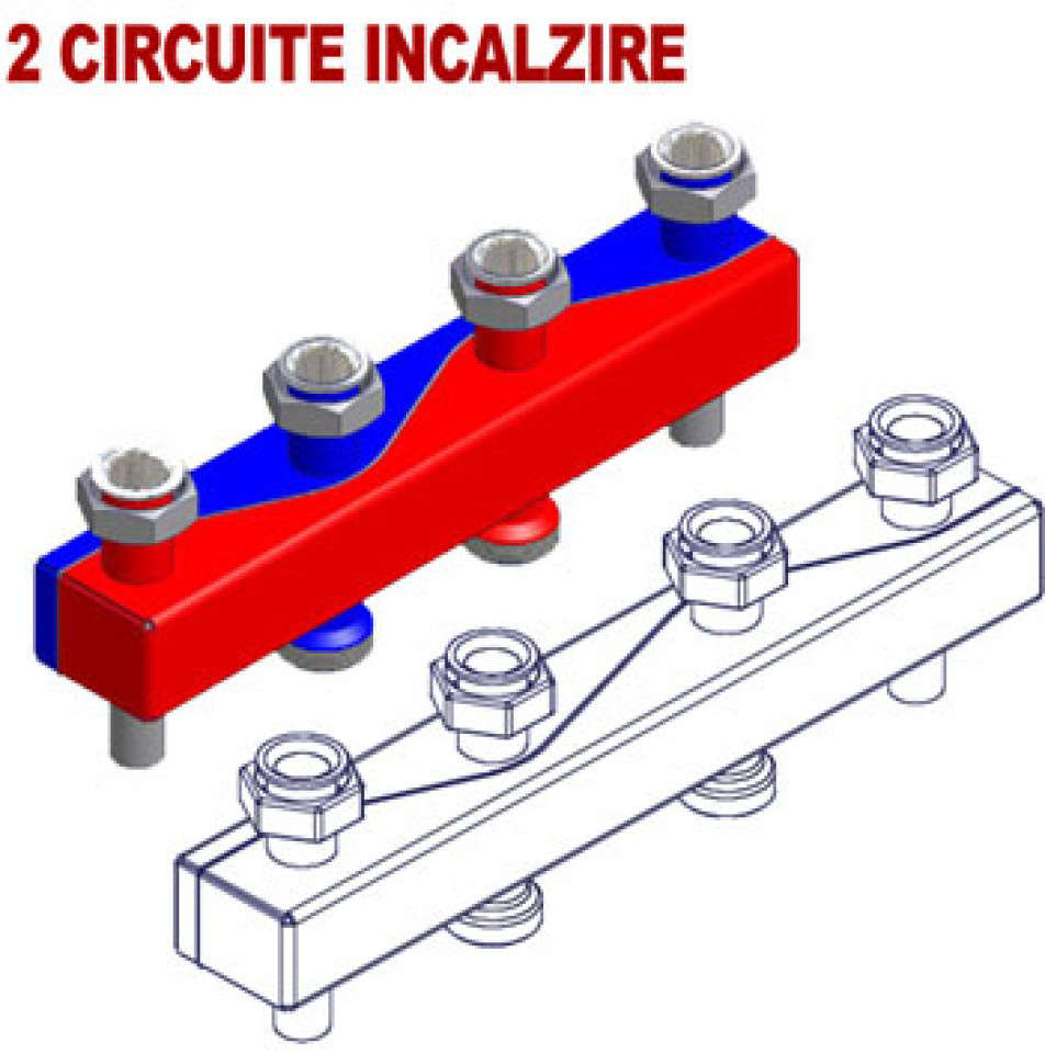 Colector sinus 80/60 - 3 m3/h - 2 circuite de incalzire