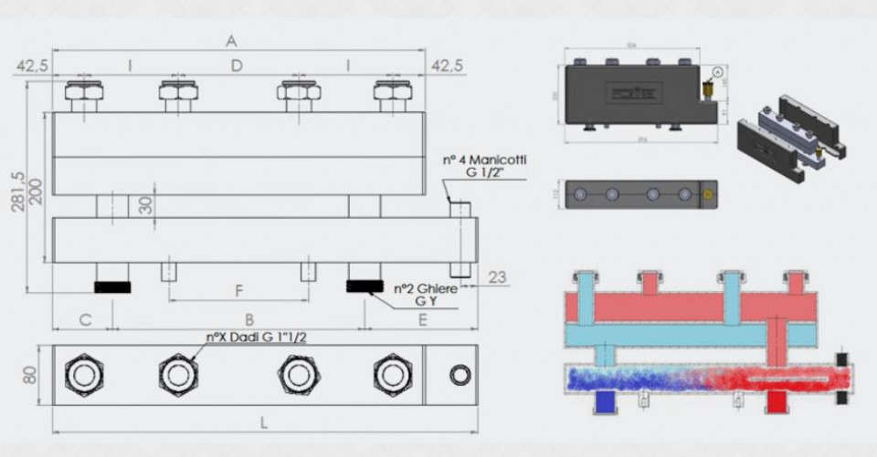 DISTRIBUITOR COLECTOR CU SEPARATOR 3 CIRCUITE-6901