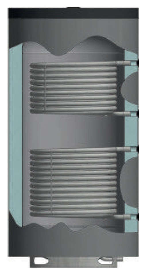 PUFFER - ACUMULATOR APA CALDA IZOLAT CU DOUA SERPENTINE ELBI PPS2 300 - 300 LITRI