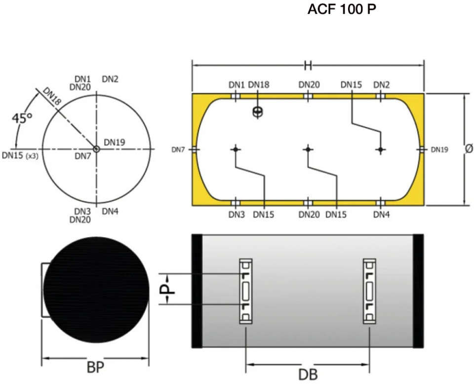 REZERVOR ACUMULARE APA CALDA/RECE - ELBI - ACF 100 P- 96 L