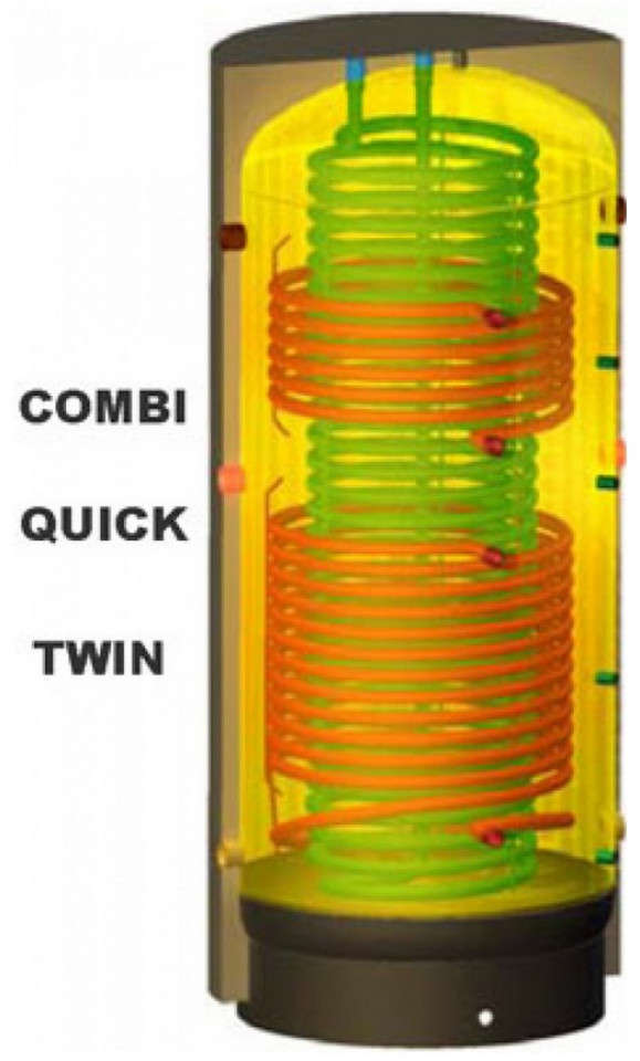 PUFFER – ACUMULATOR APA CALDA -  2+1  SERPENTINA ACM - COMBI QUICK TWIN 2000
