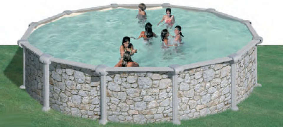 Piscina supraterana dream pool rotunda imitatie piatra 4.60 x 1.32 m