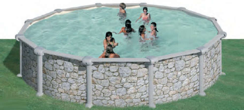 Piscina supraterana dream pool rotunda imitatie piatra 5.50 x 1.32 m