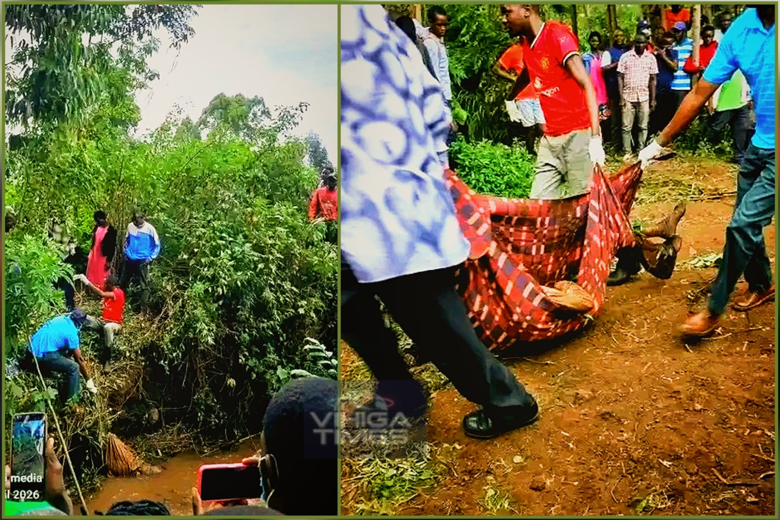 River Isiukhu drowning incident scene in Kivagala, Vihiga County where Patrick Aluvisia was found dead