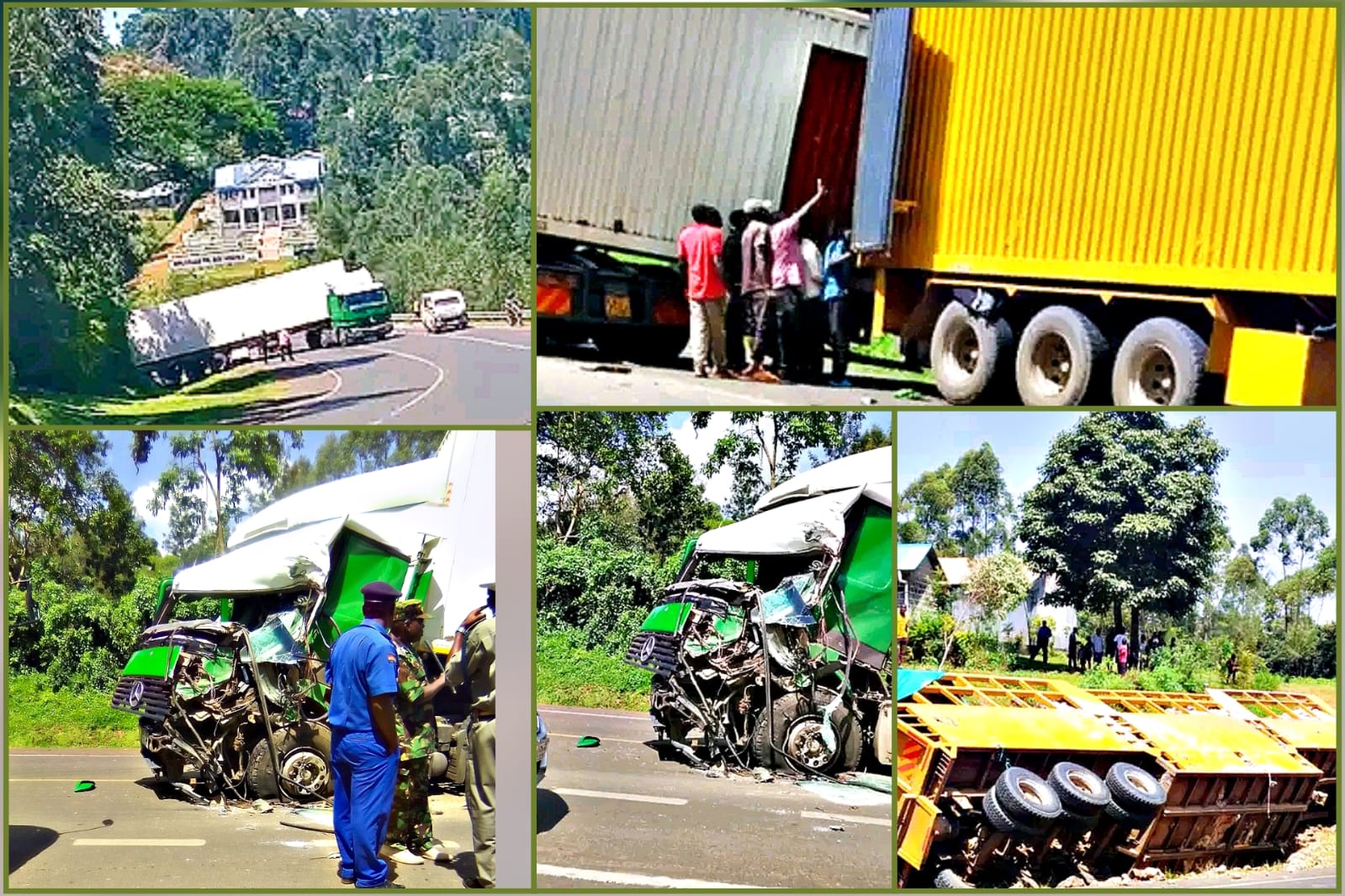 Truck accident scene at Mhedwe along Mbale highway