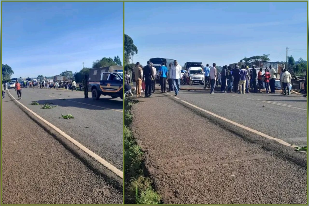 Road accident scene on Majengo-Mbale-Chavakali highway near Manyatta