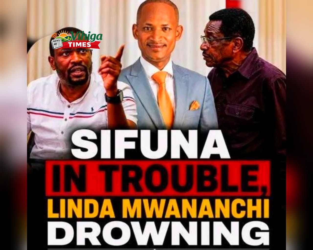 Edwin Sifuna, James Orengo and Babu Owino at Linda Mwananchi political rally in Kenya