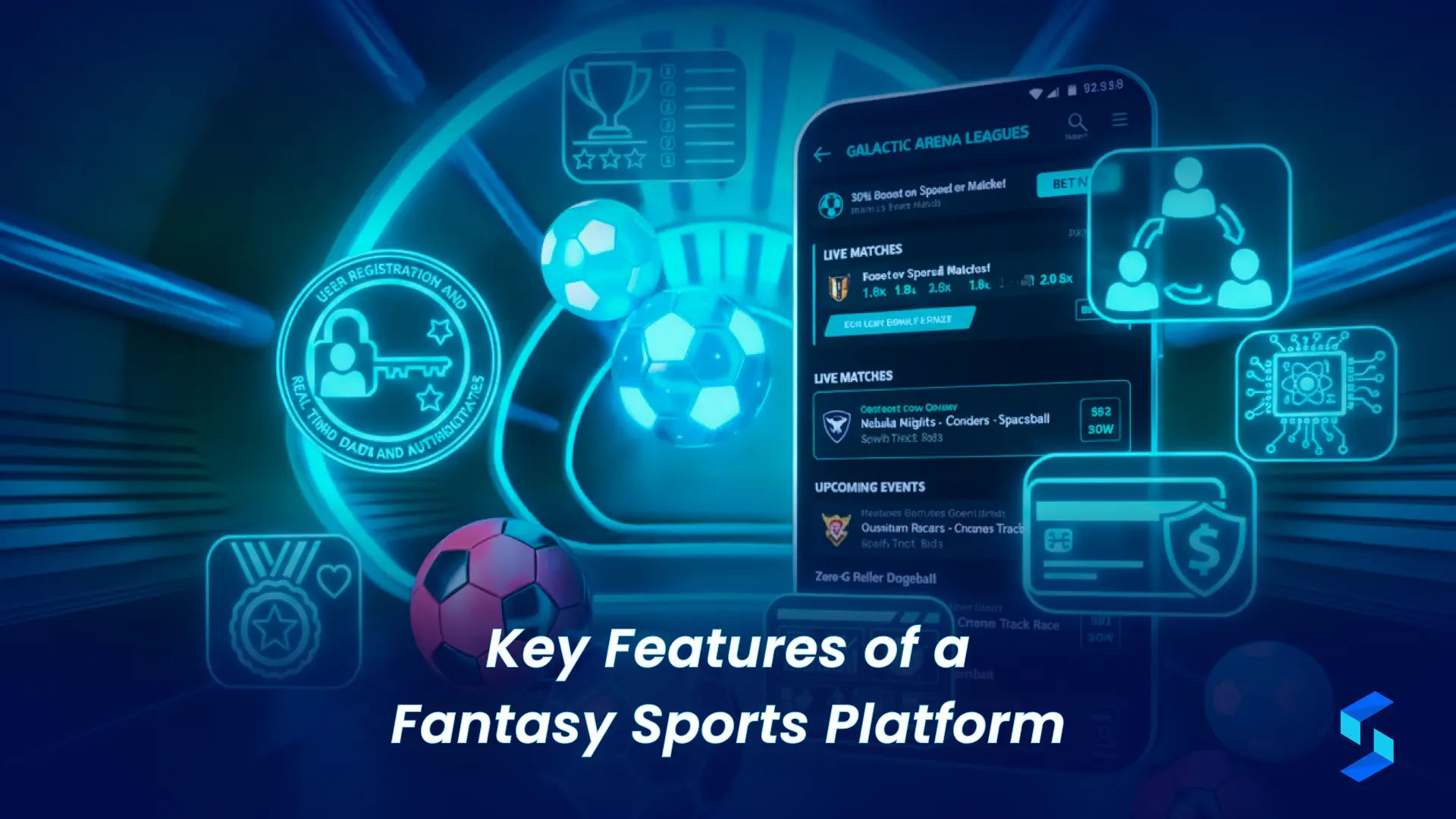 Key features of fantasy sports platform including live scoring user dashboard and payment integration