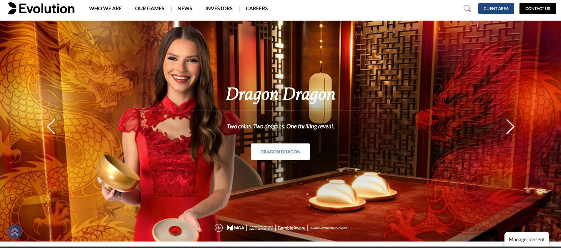 Evolution Gaming live casino software provider known for live dealer and game show content