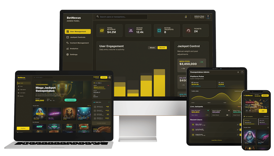 Turnkey Sweepstakes Software Mockup