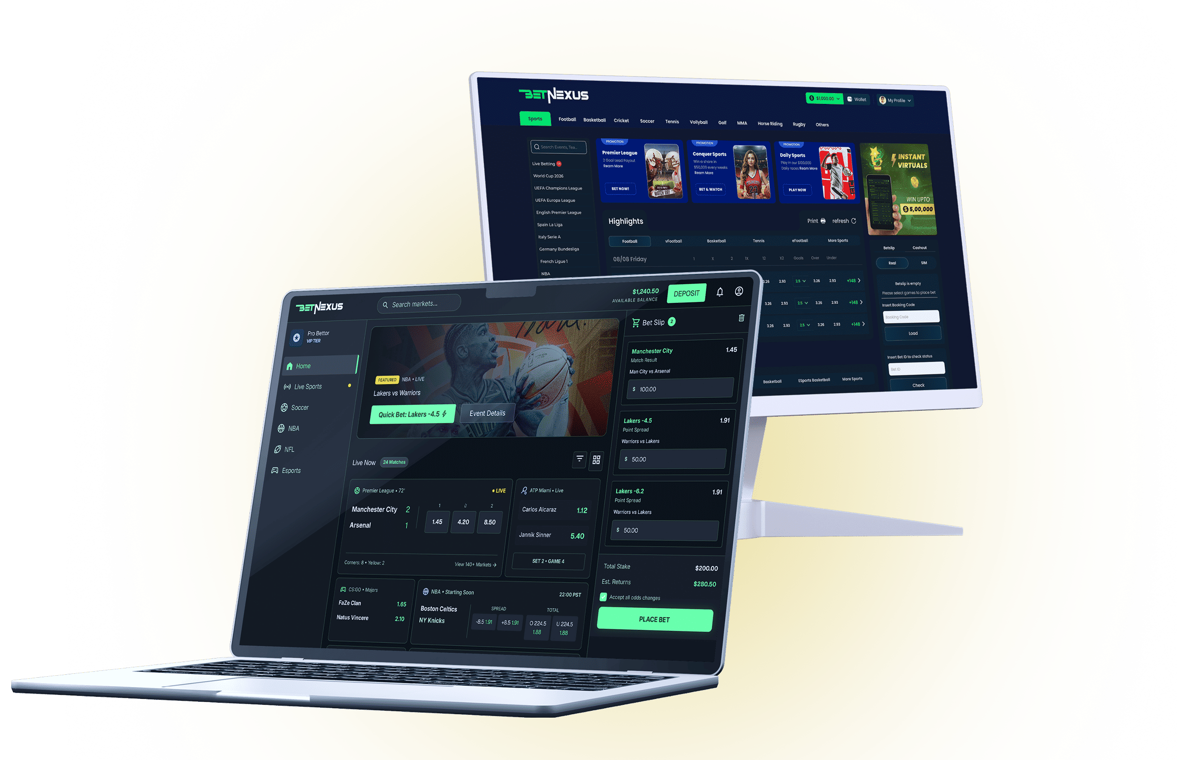 White Label Sportsbook Software Mockup