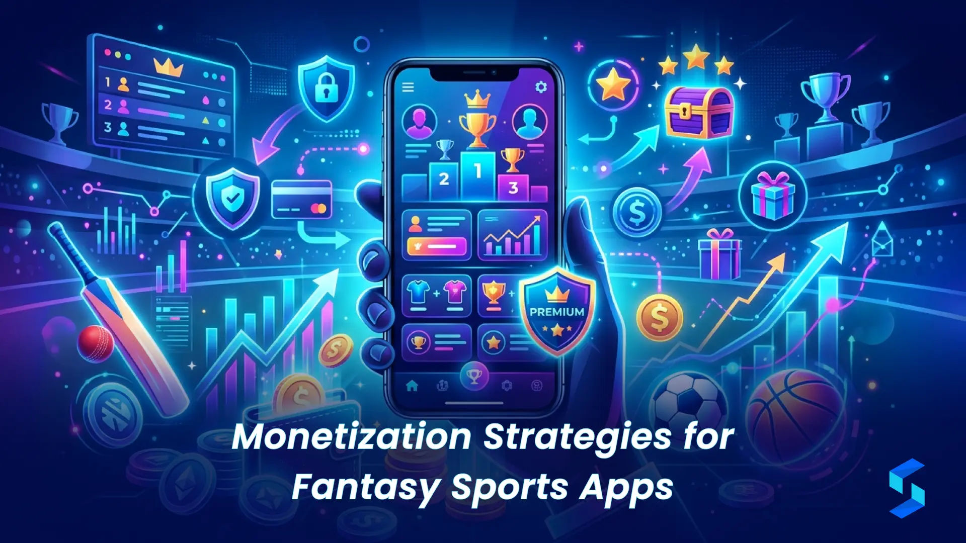 Monetization strategies for fantasy sports apps including entry fees ads subscriptions and in app purchases