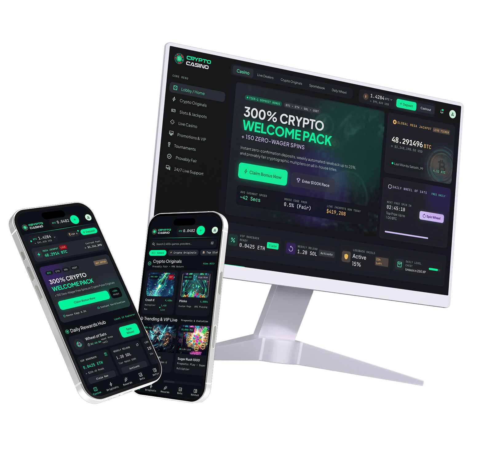 Crypto Casino Platform Mockup