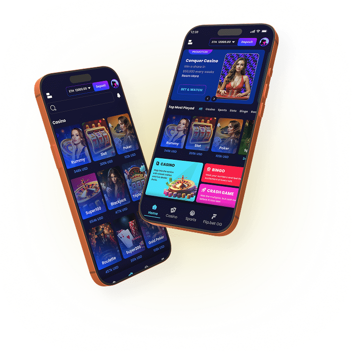 White Label Casino Solution Mobile App UI Mockup