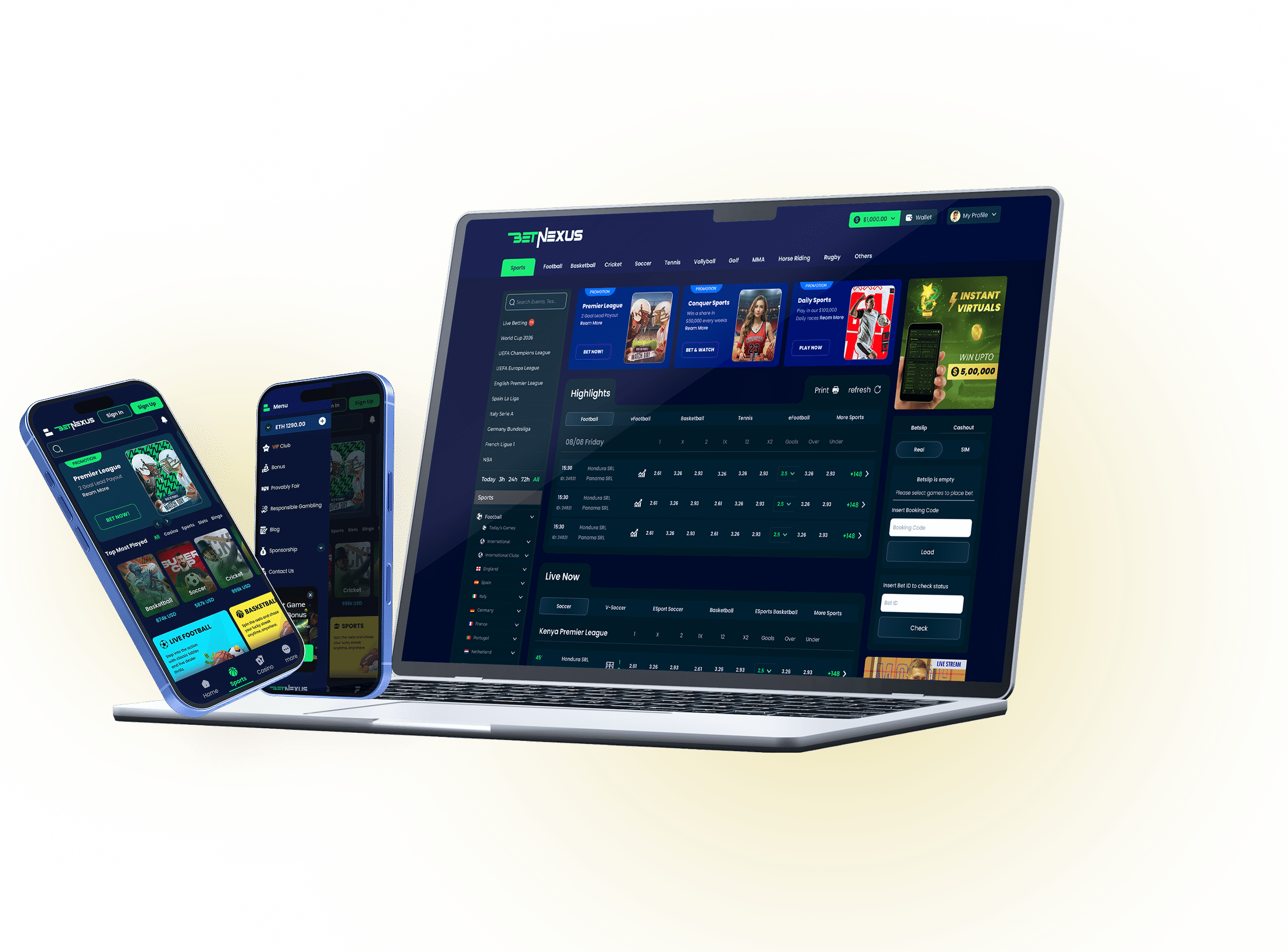 White Label Sportsbook Software Mockup